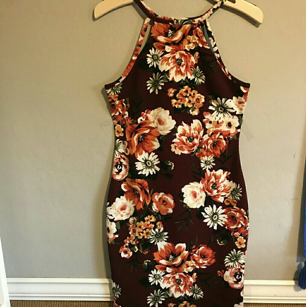 Burgundy Floral Dress